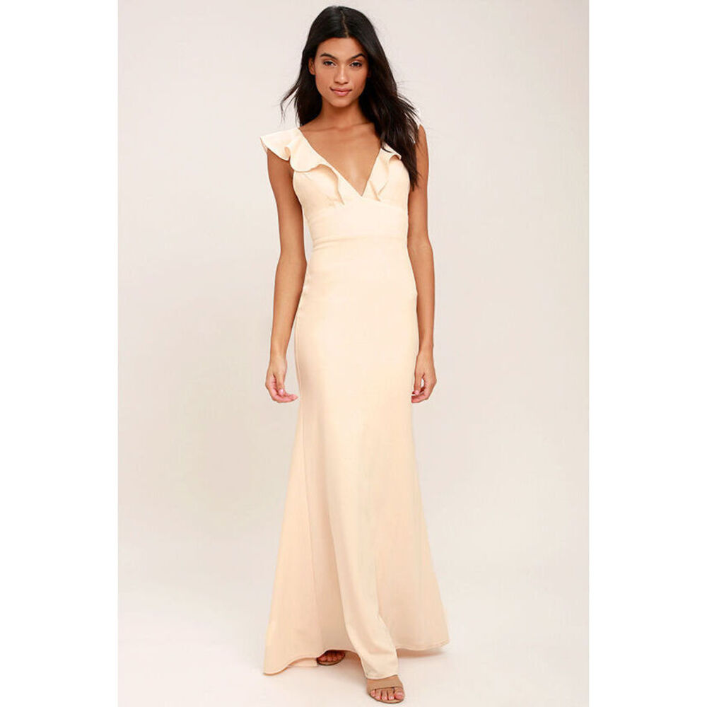 Lulus Perfect Opportunity Pale Blush Maxi Dress Pink - Size Small